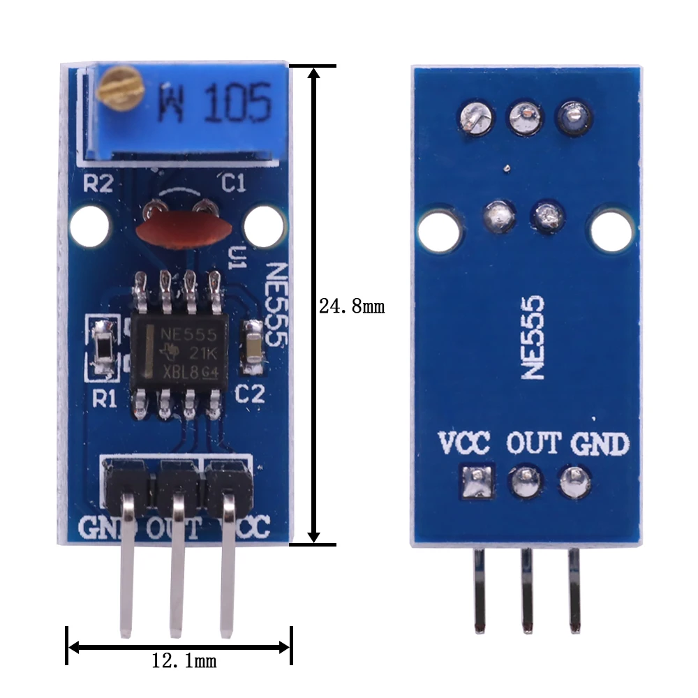 1/5/10PCS DC 5V 12V NE555 Adjustable Resistance Frequency Pulse Generator Module Single Channel Output for Arduino Smart Car