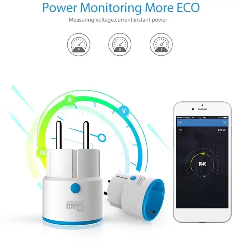 PORK-NEO Coolcam Z-Wave PLUS Smart Home System Z-Wave 868.4Mhz EU Power Plug Socket Home Automation Alarm Video Frequency EU Plu