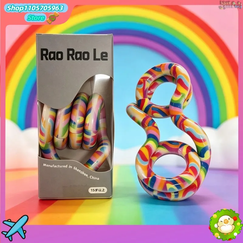 Love Theme Fidget Twisty Toy Twist Fidget Spinner Squishy Mochi Squeeze Toy Focus Training Anxiety Relief Stress Relief HandToy