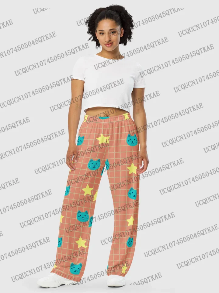 KPop شيطان الصيادين منامة 2025 KPop شيطان الصيادين الدب ثلاثية الأبعاد طباعة موضة عادية السراويل الطويلة لخريف المرأة بنطلون