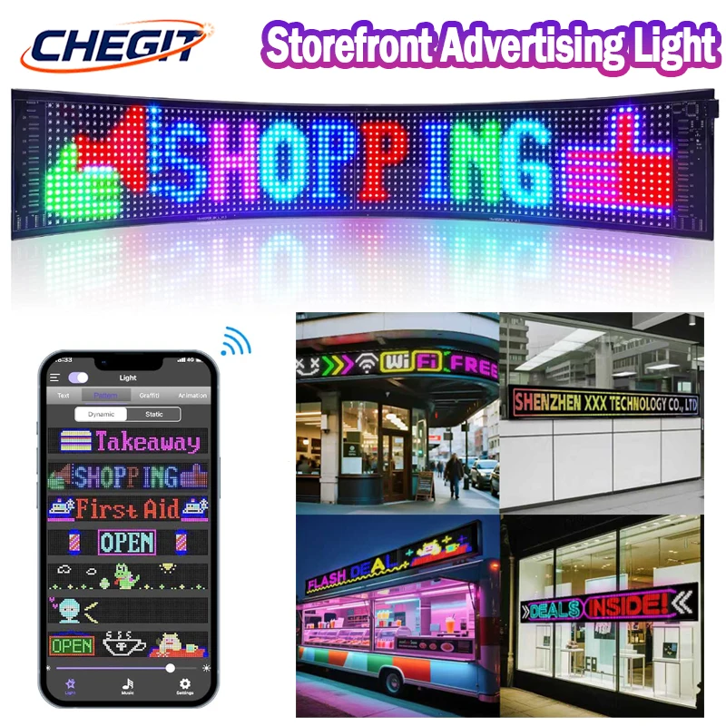 LED Matrix Pixel Panel DIY Scrolling Bright Advertising Flexible USB 5V LED Car Sign Bluetooth App Control Commercial Lighting