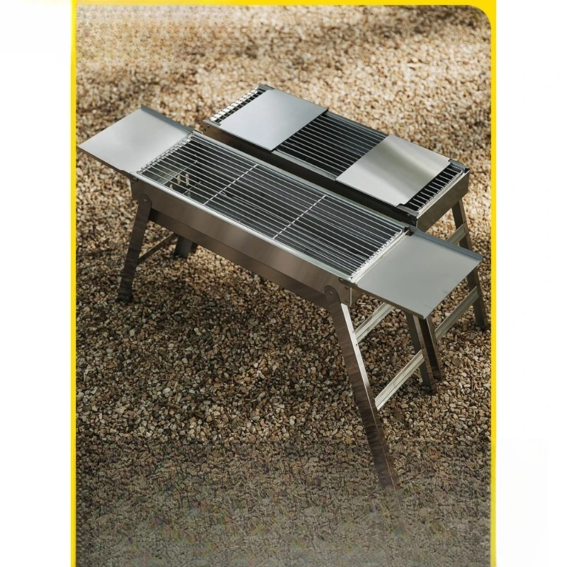 

Thickened stainless steel barbecue grill Household outdoor portable folding barbecue grill Charcoal grill BBQ stove