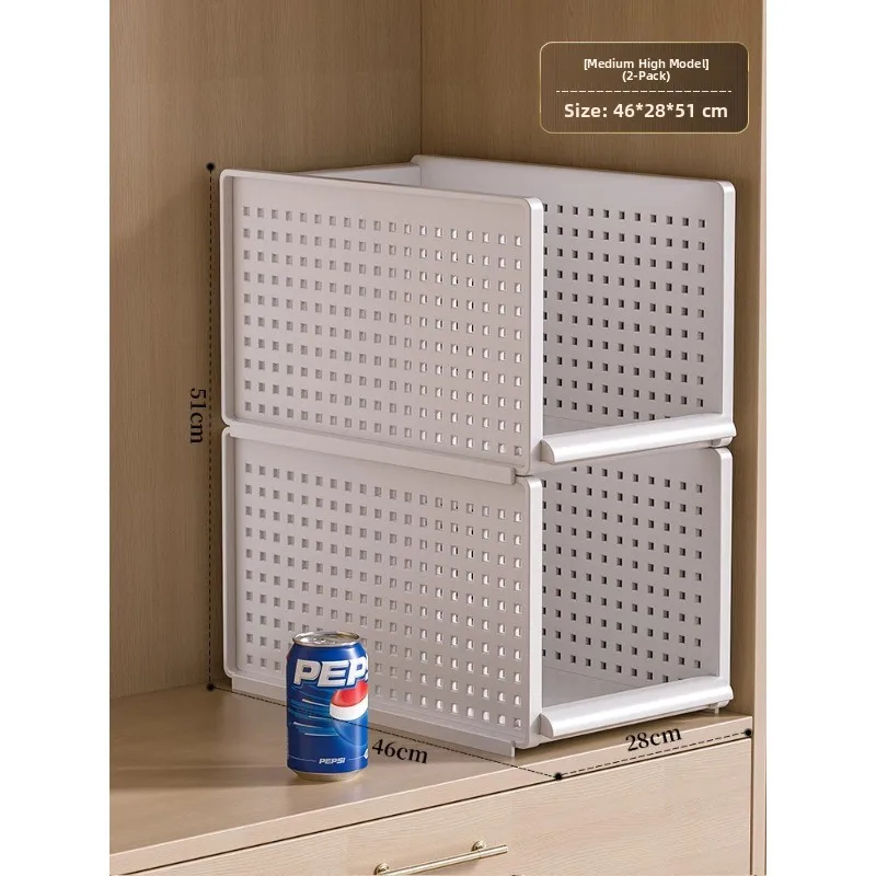 Bedroom Closet Drawer Type Storage Box Pull out Rack Organizer Plastic Material Multi Layered Dividers for Better Arrangement