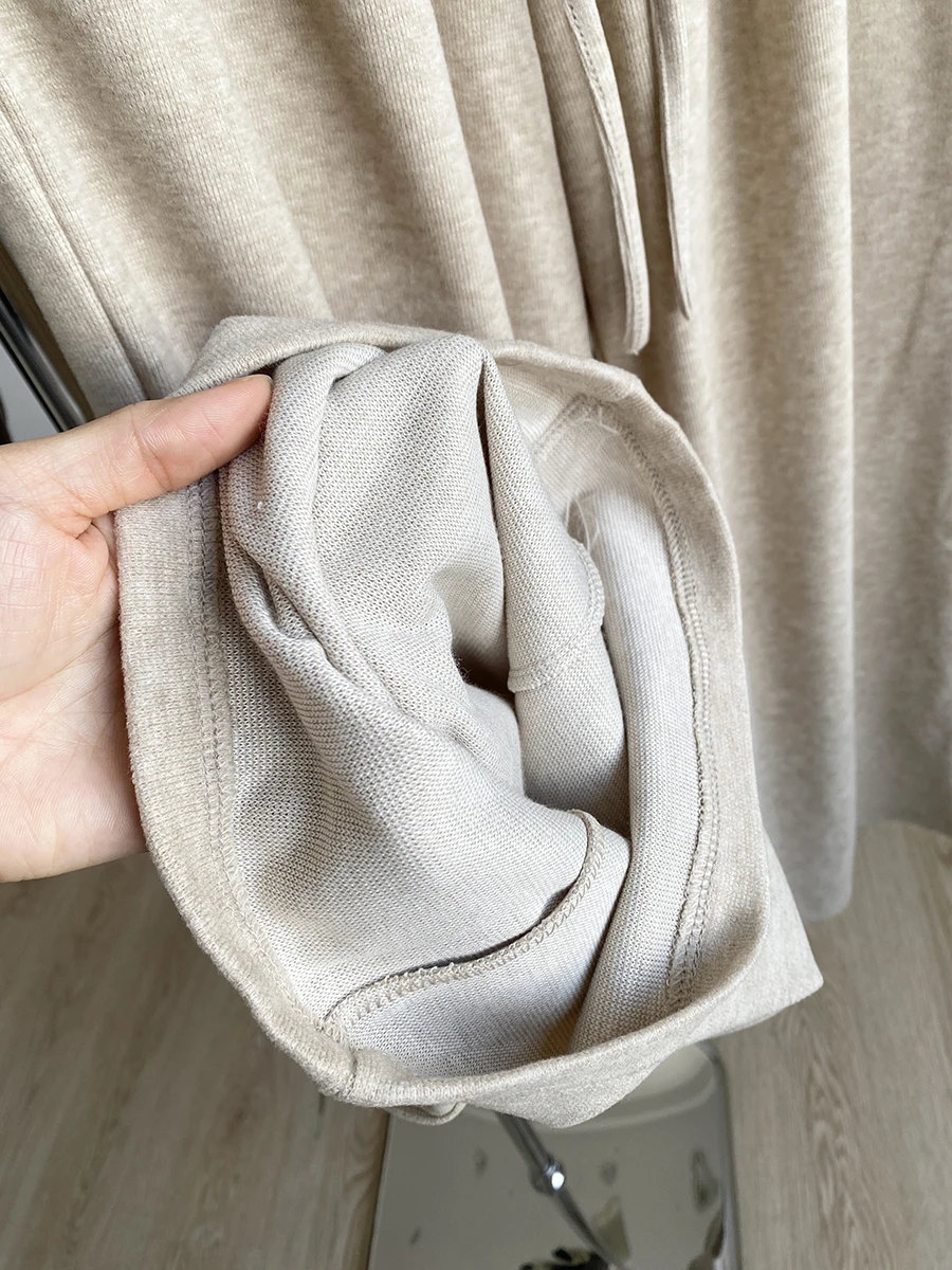 Pantaloni da donna a gamba larga in vita elastica con coulisse primavera autunno da donna Pantaloni dritti Losoe comodi a vita alta tinta unita