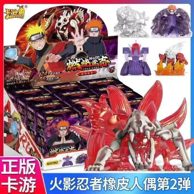 KAYOU GenuineNew Naruto Burning Will Series Mini Rubber Doll Vol.2 Sasuke Action Figures Anime Character Model Collection Toys