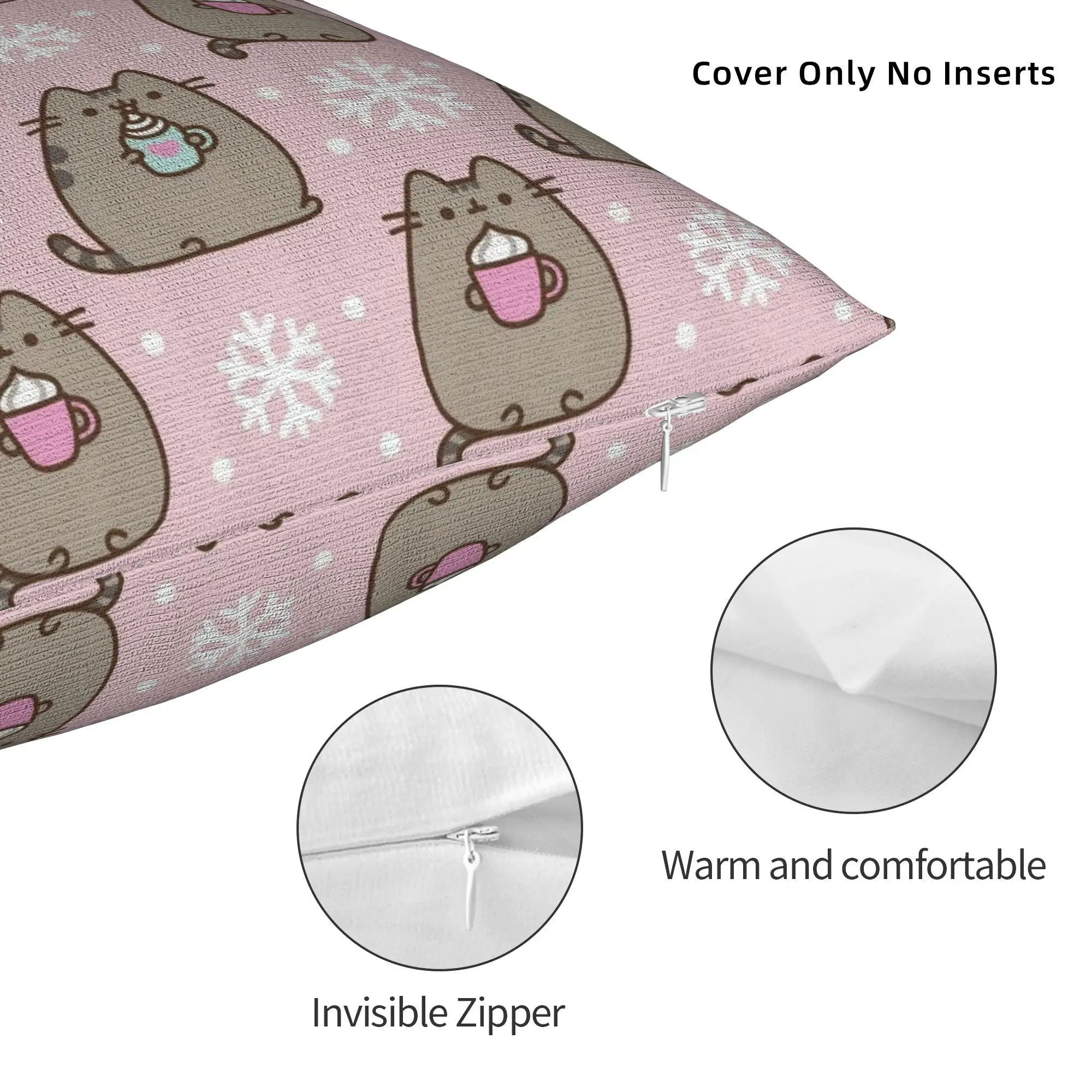 Pink Cats Pillowcase Polyester Cushion Cover Decorative P-Pusheencats Throw Pillow Case Cover Home Square 45X45cm view 4