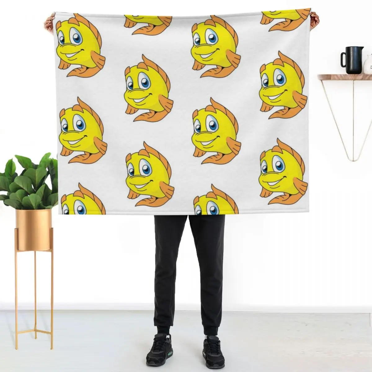 Freddi Fish Throw Blanket Personalized Gift Soft Big Softest for sofa For Sofa Thin Single Blankets