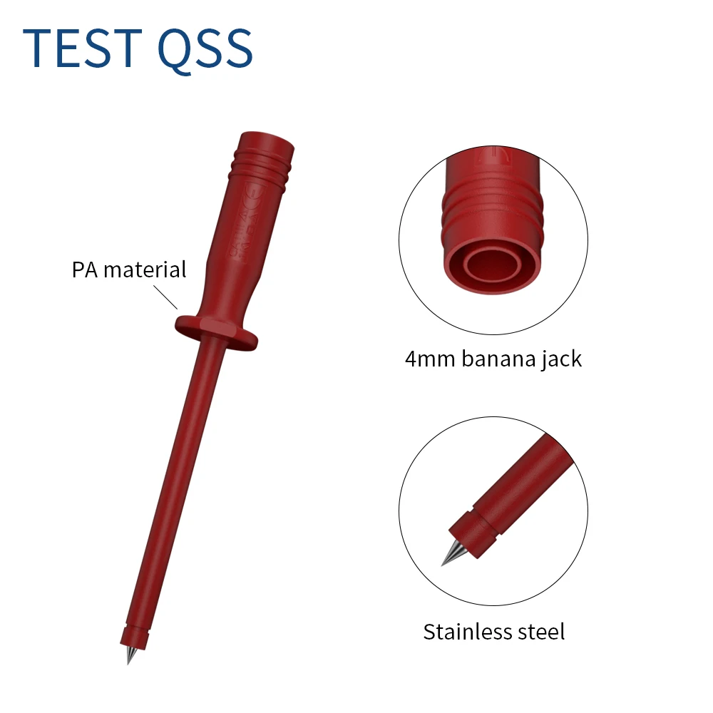 QSS 2PCS Test  Pin 1MM Test Probe Tips Electrical Connector 4MM Female Banana Plug Multi-meter Needle Q.30016