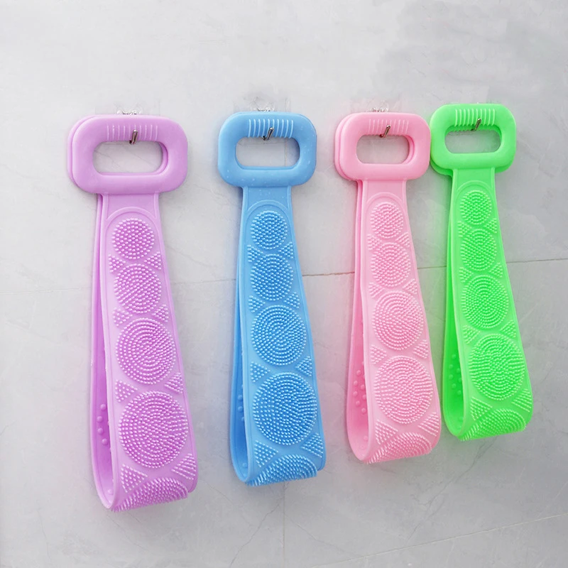 Body Sponge Silicone Brushes Bath Towels Body Scrubber Rubbing Back Peeling Massage Shower Extended Scrubber Skin Clean Brushes