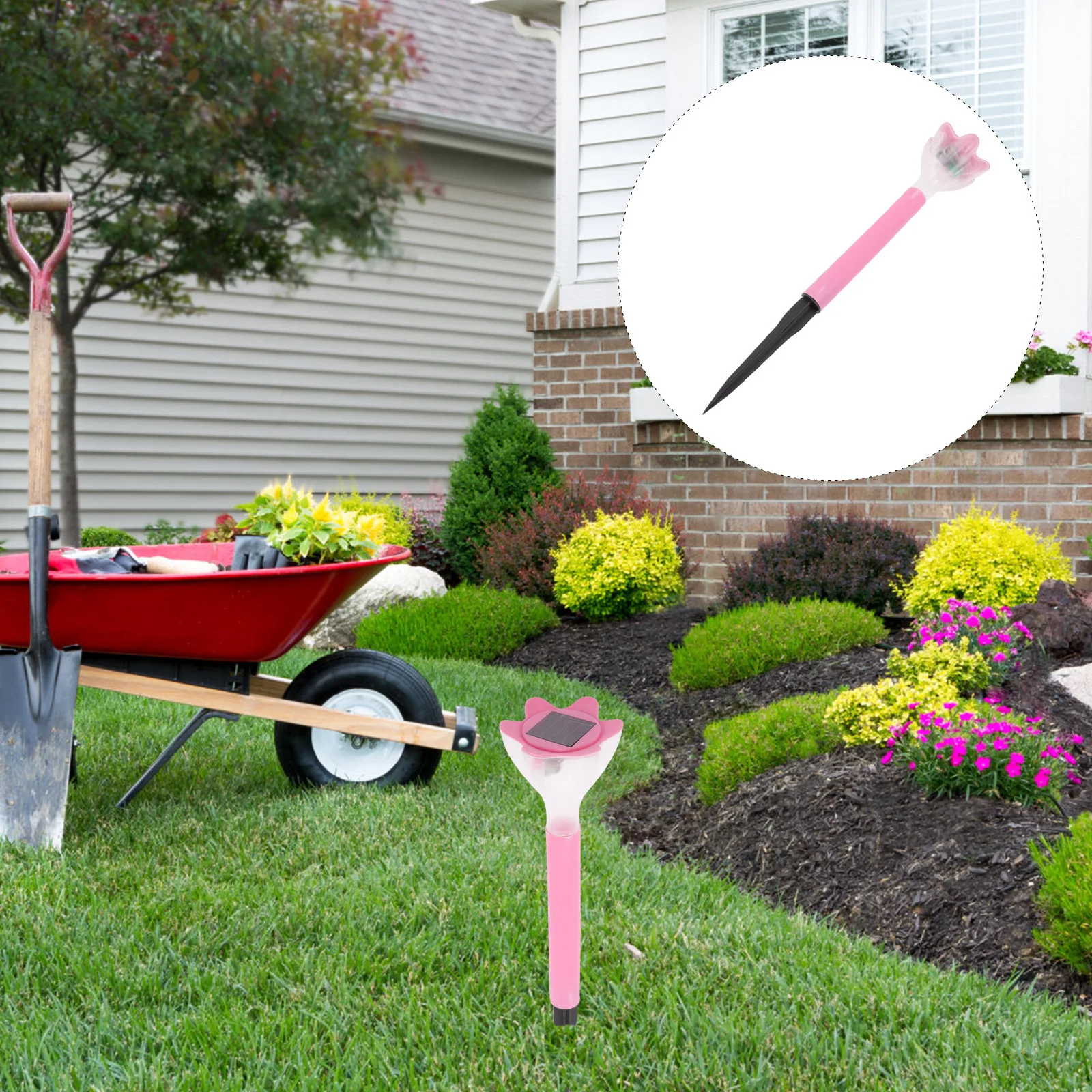 

2Pcs Solar Flower Lights Outdoor Pathway Garden Stakes Decorative LED Solar Powered Lights Garden Stakes Decorative