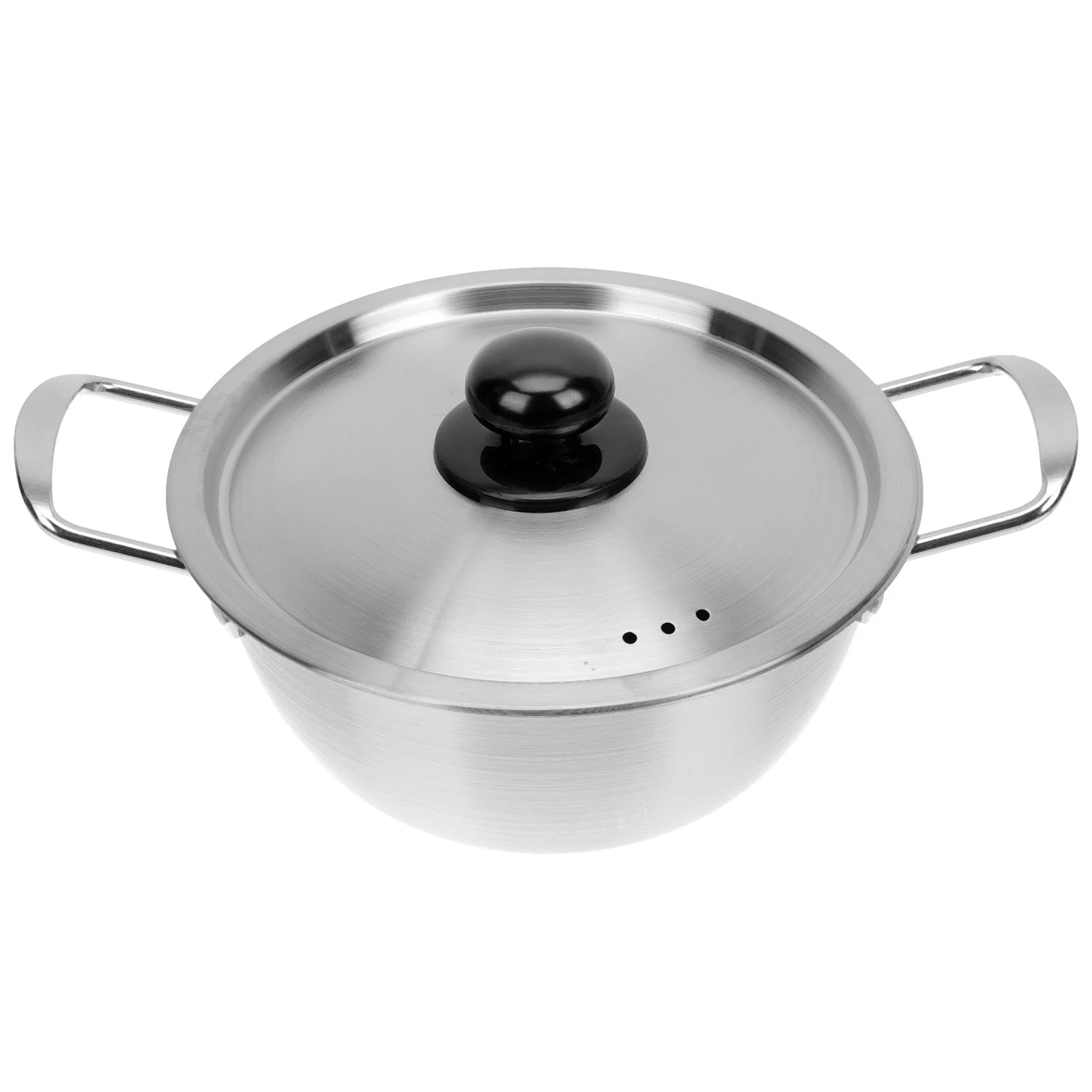 

1 Set Stainless Steel Ramen Pot With Lid Double Handle For Soup Noodles Milk Korean Ramen Heating Small Hot Pot Stockpot Cooking