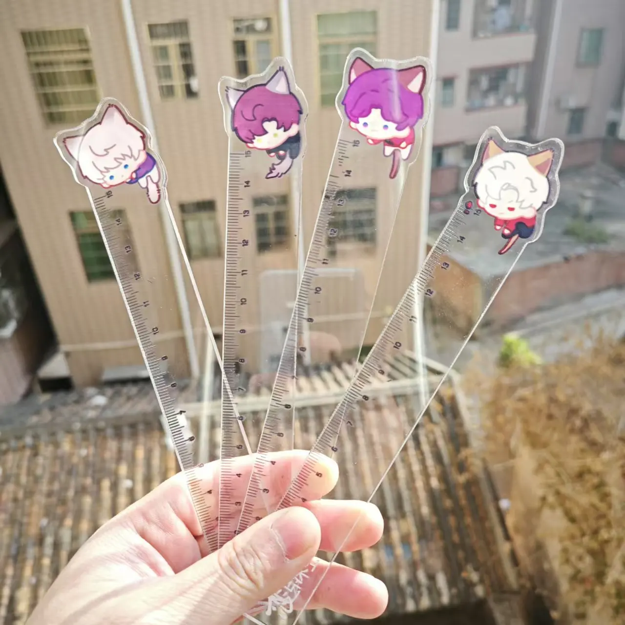 15cm Love and Deepspace Ruler School Office Supplies Drawing Tools Acrylic Cute Xavier Zayne Rafayel ralayo Sylus Straight Ruler