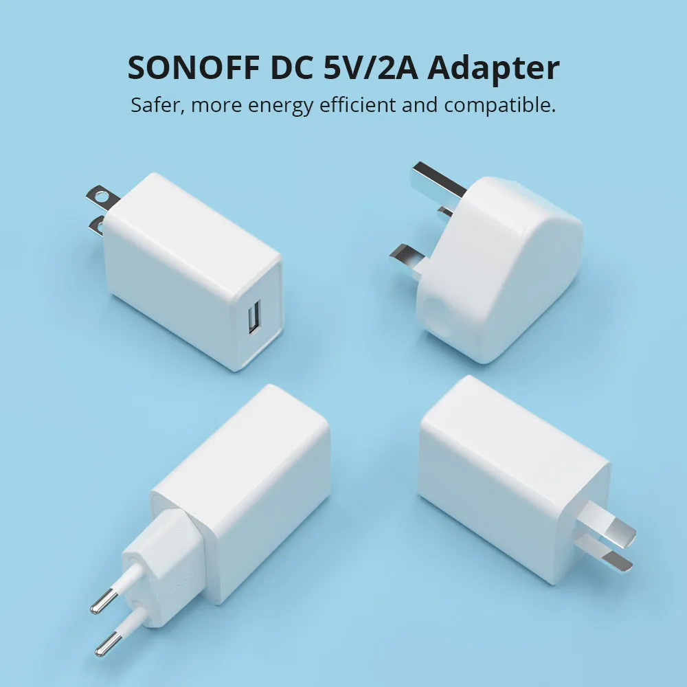 Sonoff USB Adapter Plug 5V Mobile Phone Charger Travel Power Adapter US/EU/AU/UK Charge Plug Converter For L3 Pro Light Strip