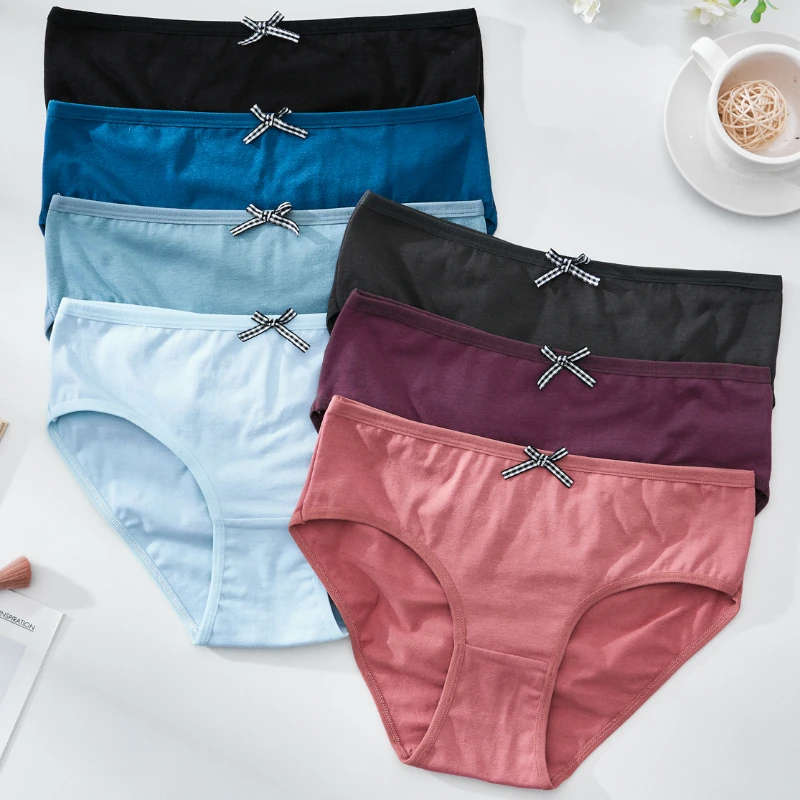 5pcs new cotton mid waist women's underwear,fashionable,sexy,comfortable,with new pleat colors on the buttocks,soft comfortable