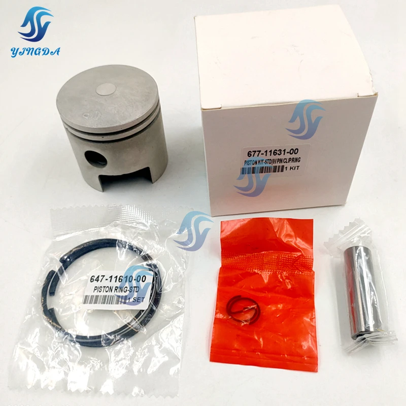 677-11631 Piston Set For Yamaha Outboard Motor 2T 5D E8D Diameter：50MM 677-11631-00