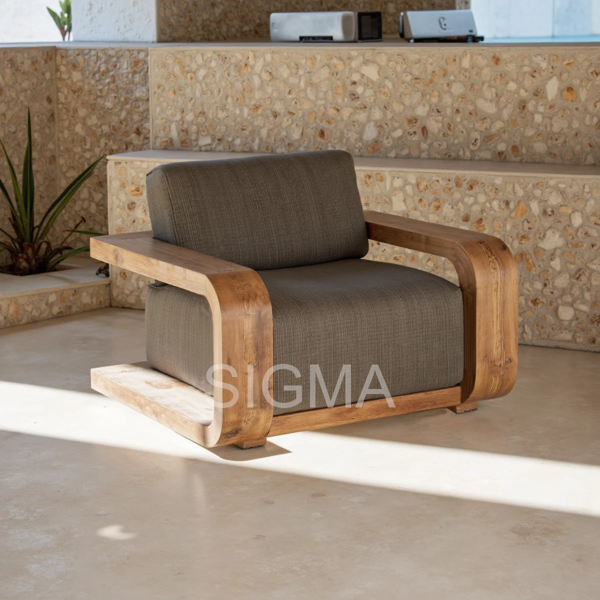 Sigma Furniture OEM Luxury Teak Outdoor Sofa Set Garden Furniture