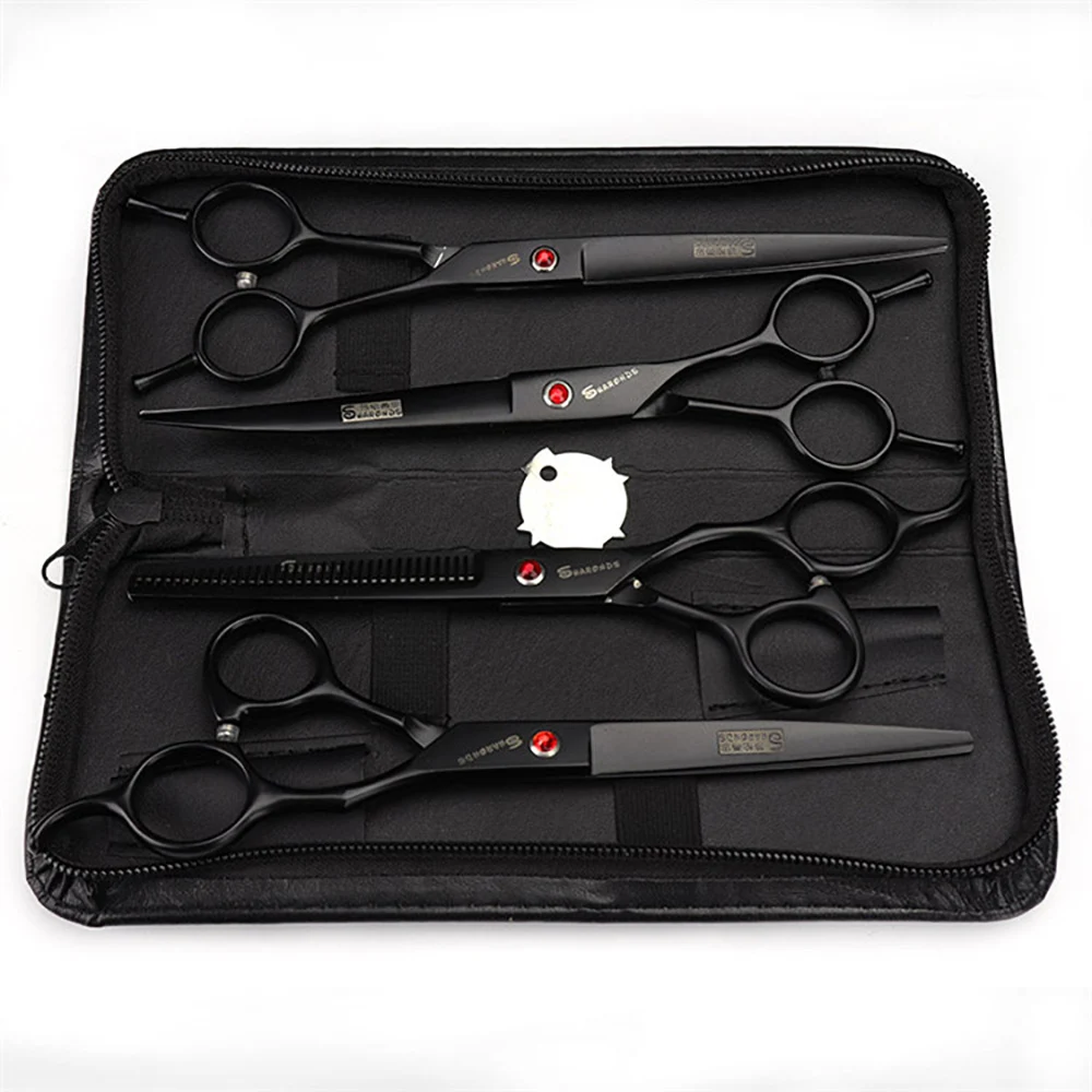 7-7.5-inch flat cut and thinned V-shaped toothed clippers, exclusive hair clipper set for hairdressers in hair salons