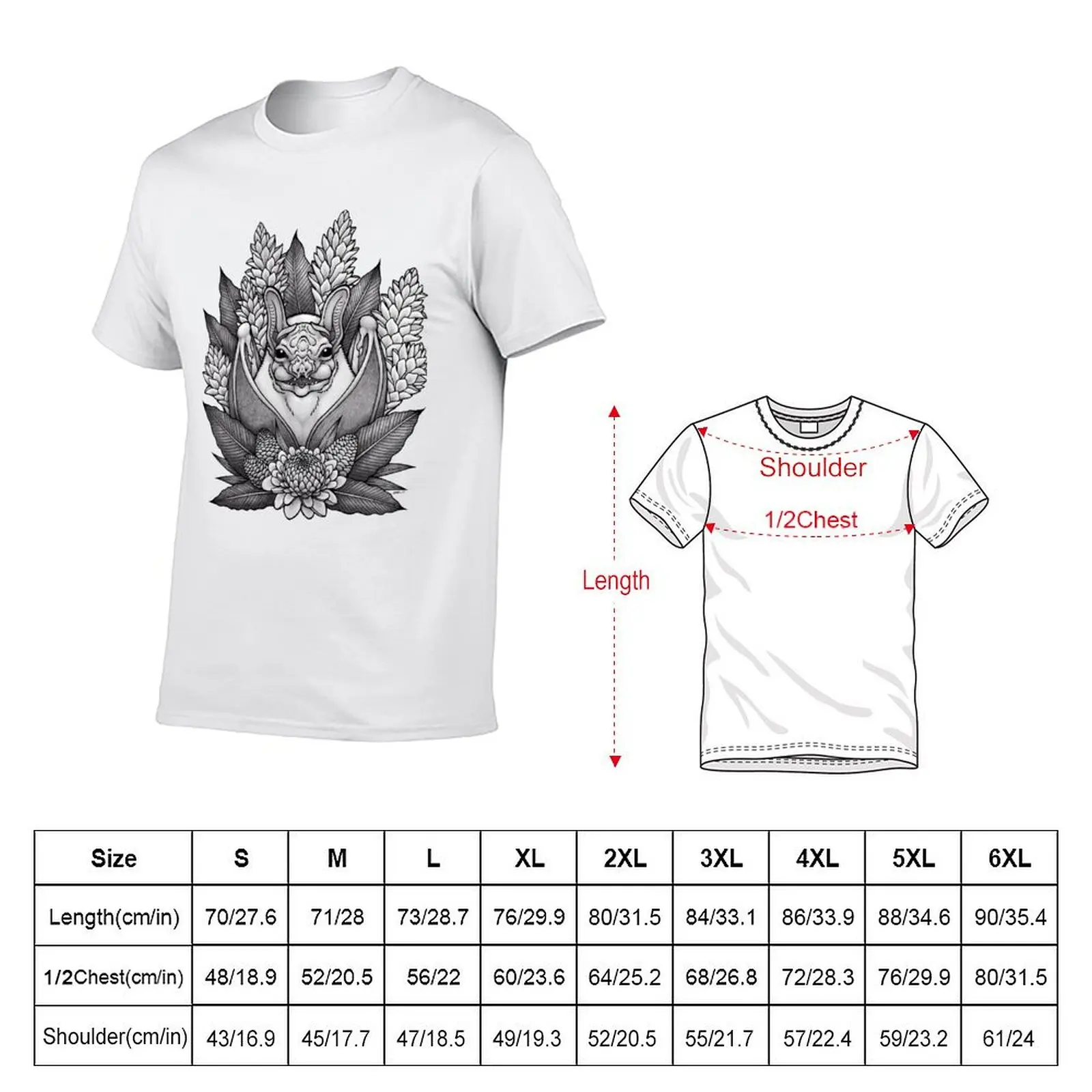 Wrinkle-Faced Bat & Ginger T-Shirt Funny t-shirt Short sleeve tee men t shirt