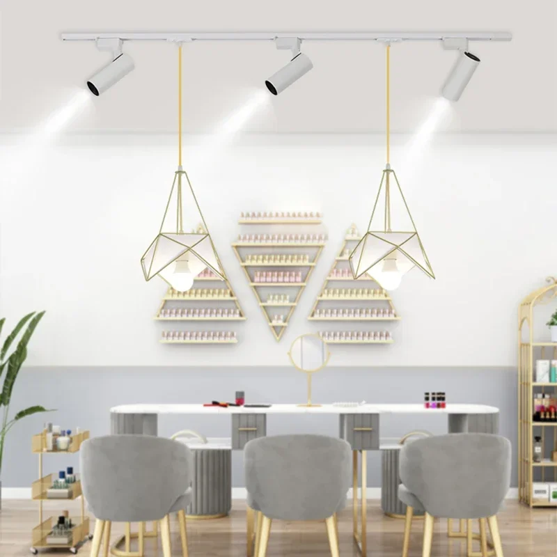 Super Bright Nail Salon Chandelier Women Clothing Store Window Bar Cashier Lamps Shop Commercial Track Chandelier Lighting