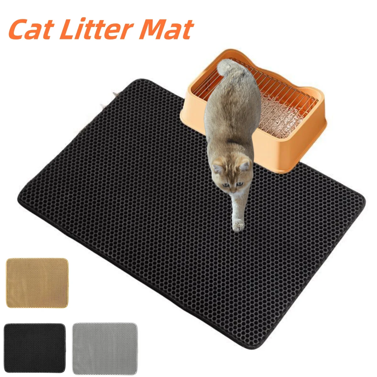 

Extra large size Litter Cat Mat， double layer filter leakage control cat litter mat， Wear-resistant Sandbox litter mat For Cat