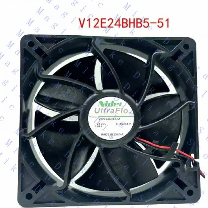 H  1/piece FOR NIDEC V12E24BHB5-51 2-wire 24V 0.64A 12038 12CM  inverter Cooling Fan