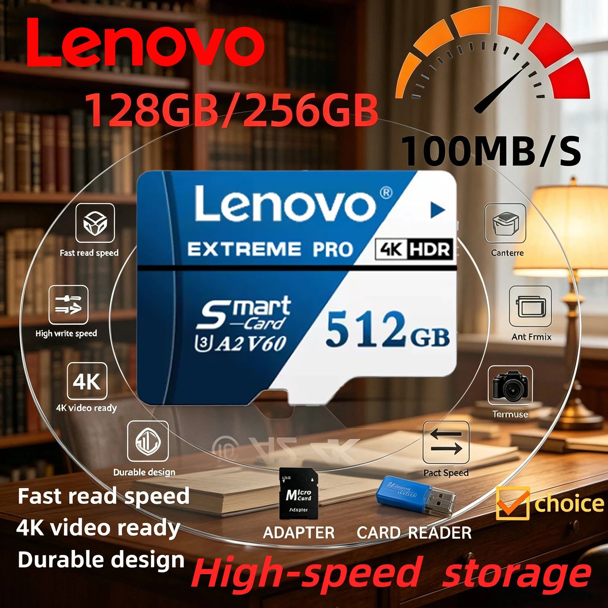 

Lenovo Micro TF SD Card Memory Card High Speed TF Flash Card 4K Full HD Video SD Card 128GB 256GB 512GB For Xiaomi Camera PC