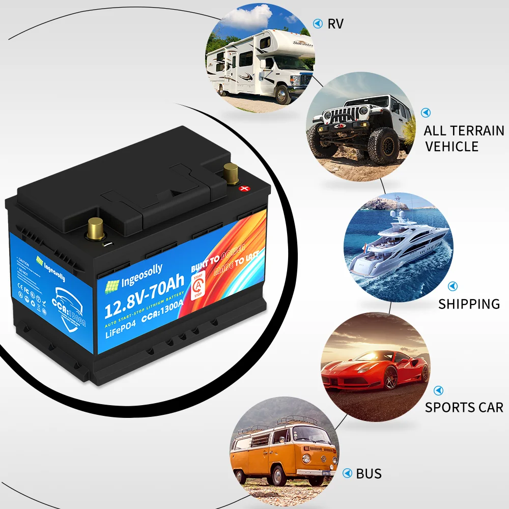 High Quality Car Energy Storage Battery 12.8V 70Ah 896Wh Lithium Car Starting Lifepo4 Battery For Starting Car, Emergency Energy