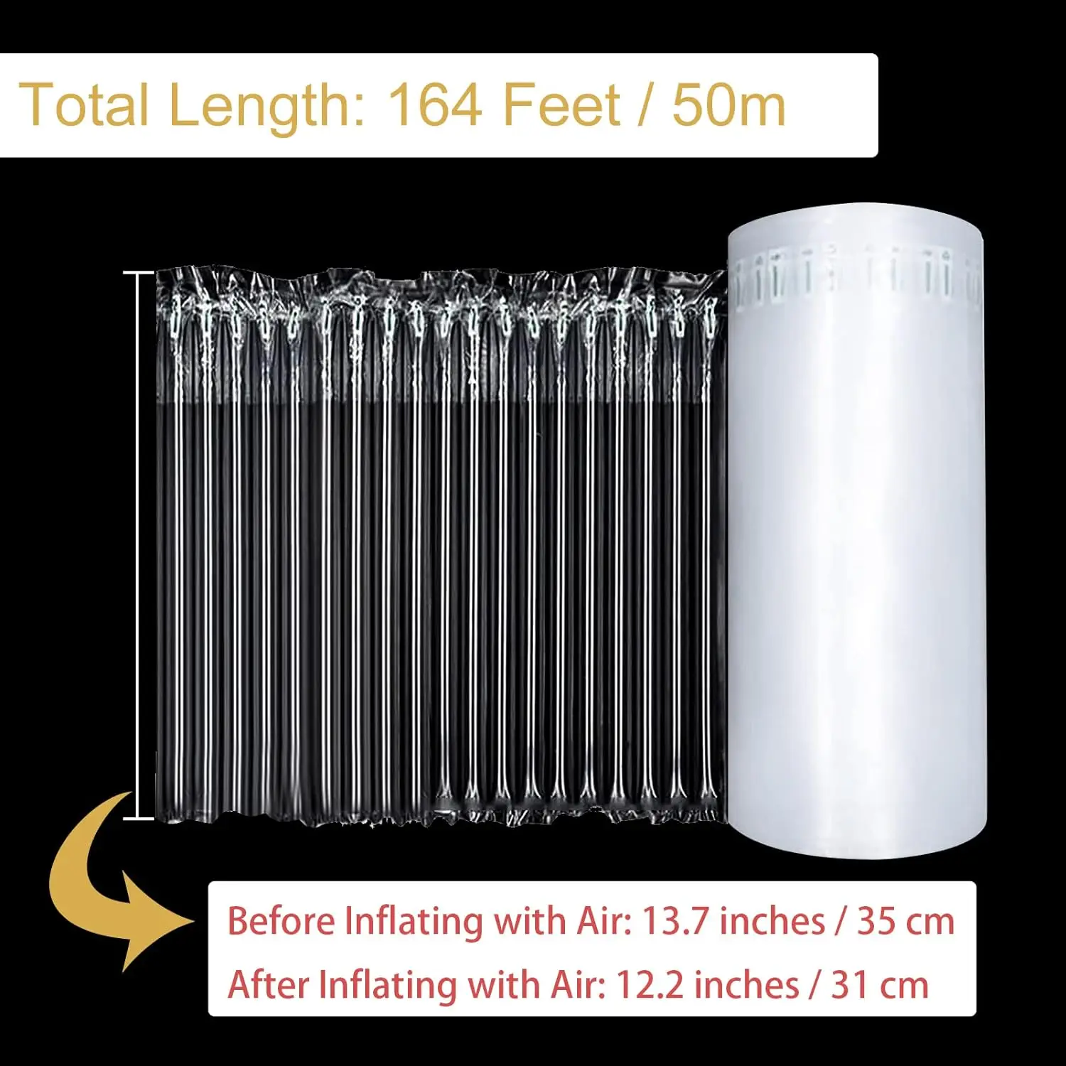 

Inflatable Air Column Wrap 11.8inch X140feet Bubble Cushioning Wrap Roll Delivering With Air Pump Bubble Bag Wine Bottle Protect