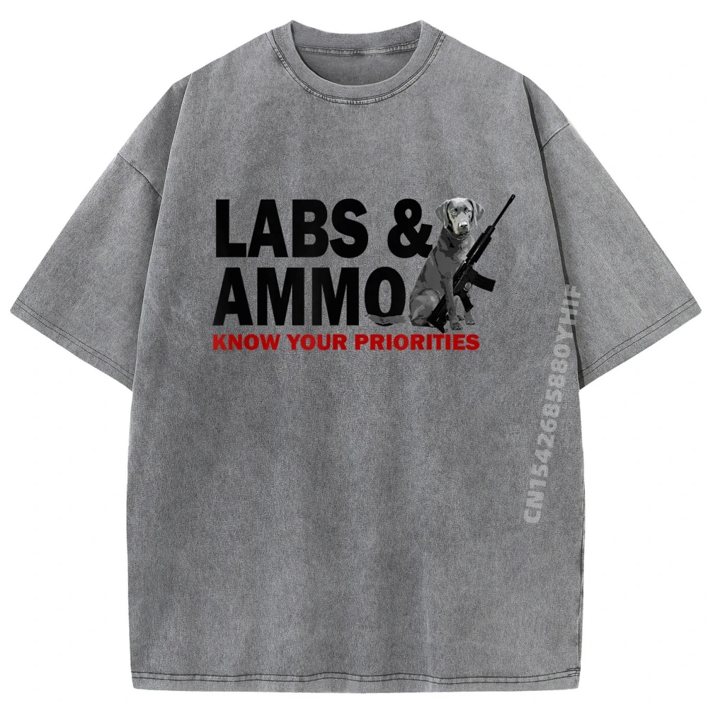 

Labs Ammo Know Your Priorities New T Shirt Graphic Tops Printed Mens Clothes Newest Vintage Washed Shirt