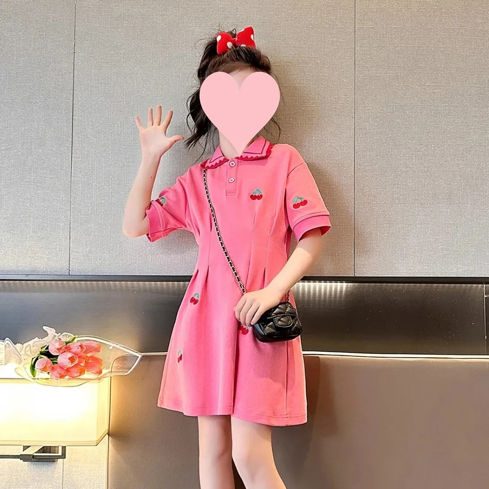 Girls Summer Casual Dresses Stylish Polo Collar Design with Comfort Soft in Mind Perfect for Your Little Girls Leisure Wardrobe