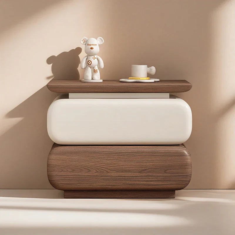 

Cream Style Bedside Table Space Saving Nordic Trendy Unique Nightstands Storage Drawers Mesita De Noche Bedroom Furniture