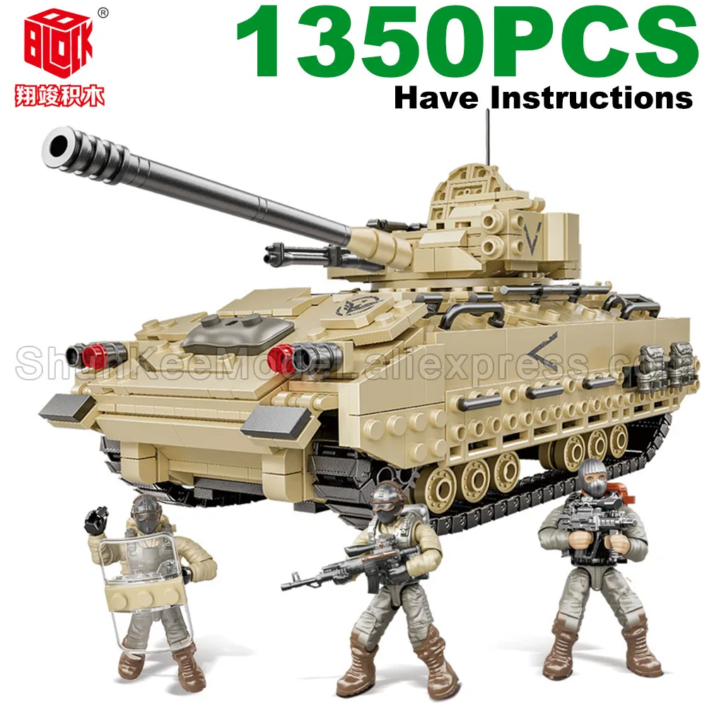 Military Main Battle Tank WWII WW2 USA  Army Soldier City Police SWAT Weapon Accessories Compatible Mini Figures Building Blocks