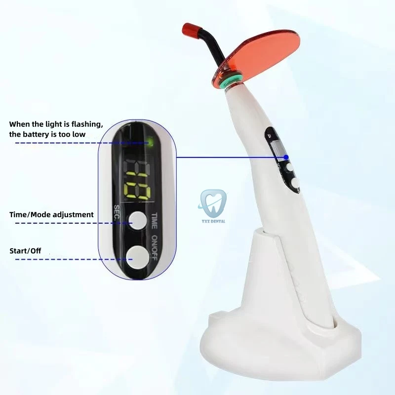 Dental Curing Lamp Wireless LED Photopolymerizer 1200-1500mw/cm² Resin Cure Dentistry Materials Equipment