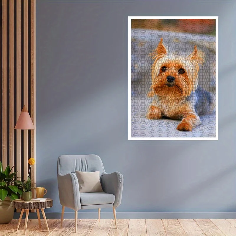 1000 قطعة من ألغاز الورق DIY، ألغاز الحيوانات الأليفة اللطيفة على شكل جحر يوركشاير، مادة البطاقة البيضاء عالية الجودة، مناسبة للوالدين والشباب #3