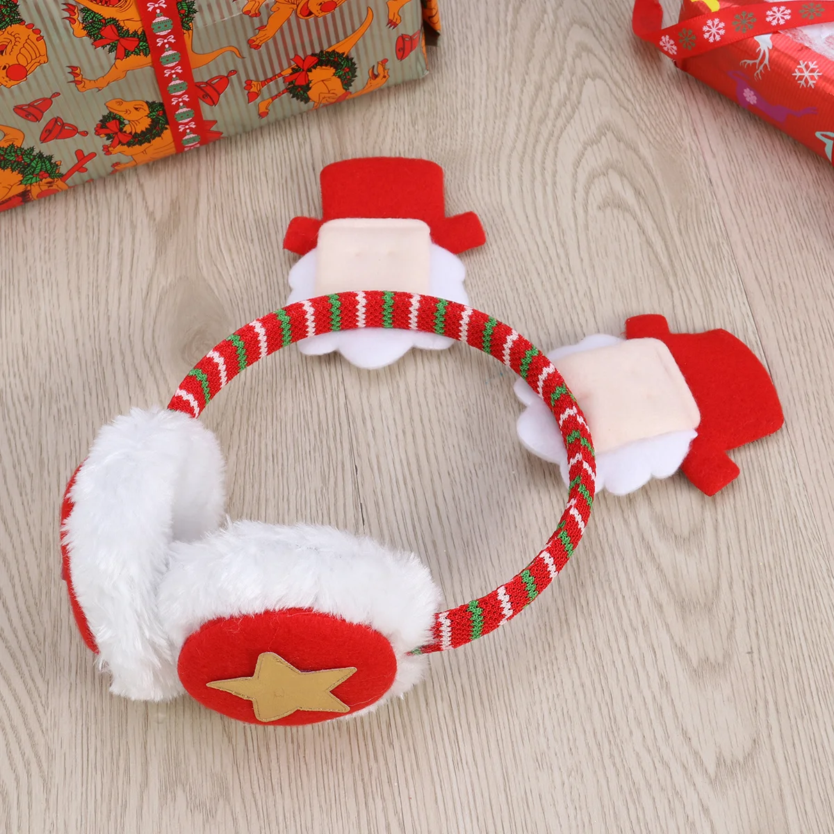 أغطية أذن شتوية لتدفئة أذن عيد الميلاد بتصميم سانتا مقاس واحد يناسب معظم البالغين والأطفال ومستلزمات الحفلات هدية العيد