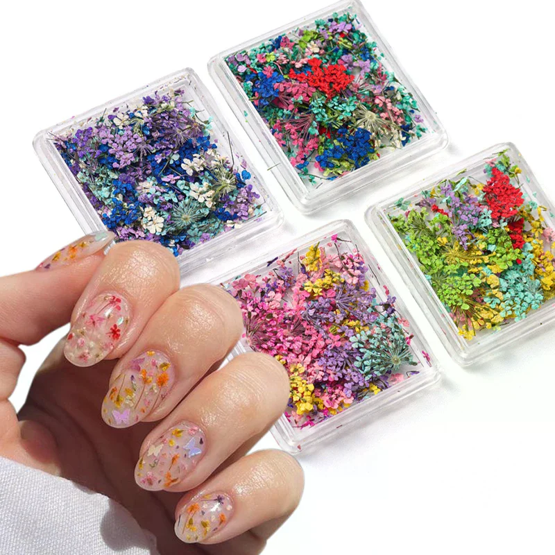 Nail Art DIY Decorations Japanese Style Gel Dried Flower For Nails Art Jewelry Charms Flower Beauty Salon Decoration