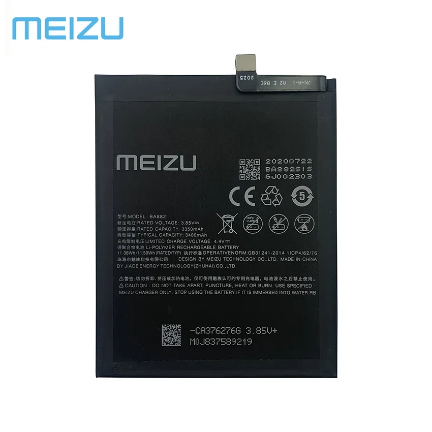 100% New Original 3010mAh BA882 Replacement Batteries For Meizu 16 16TM 16TH Mobile Phone Battery Bateria