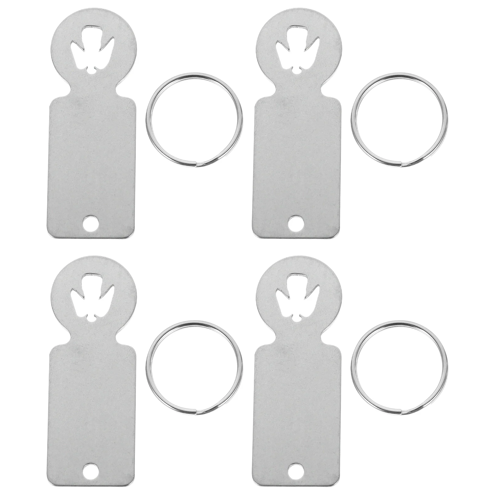 

4 Pcs Cart Token Key Trolley Shopping Coin Folding Tools Keychain Tokens for Small Stainless Steel