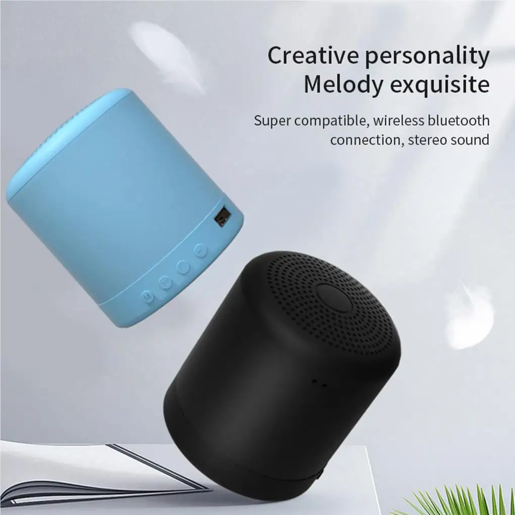 Mini Speaker Wireless Rechargeable Memory Card Loudspeaker Stereo Home Office Party Sound Box AUX USB Playback Pink