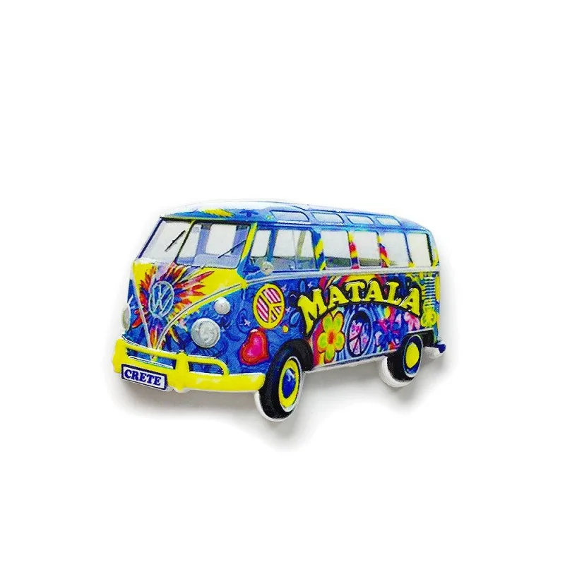 

Crete, Greece Travel Souvenir Creative 3D Bus Decoration Magnet Fridge Sticker Small Gift