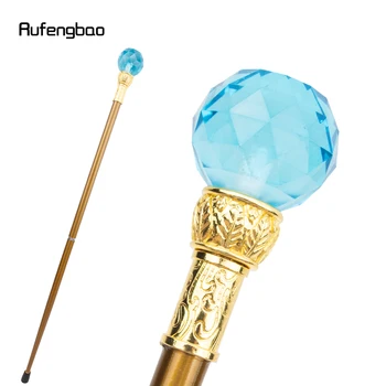 青いガラスの杖,モダンな装飾的な杖,エレガントなコスプレ,かぎ針編み,93cm