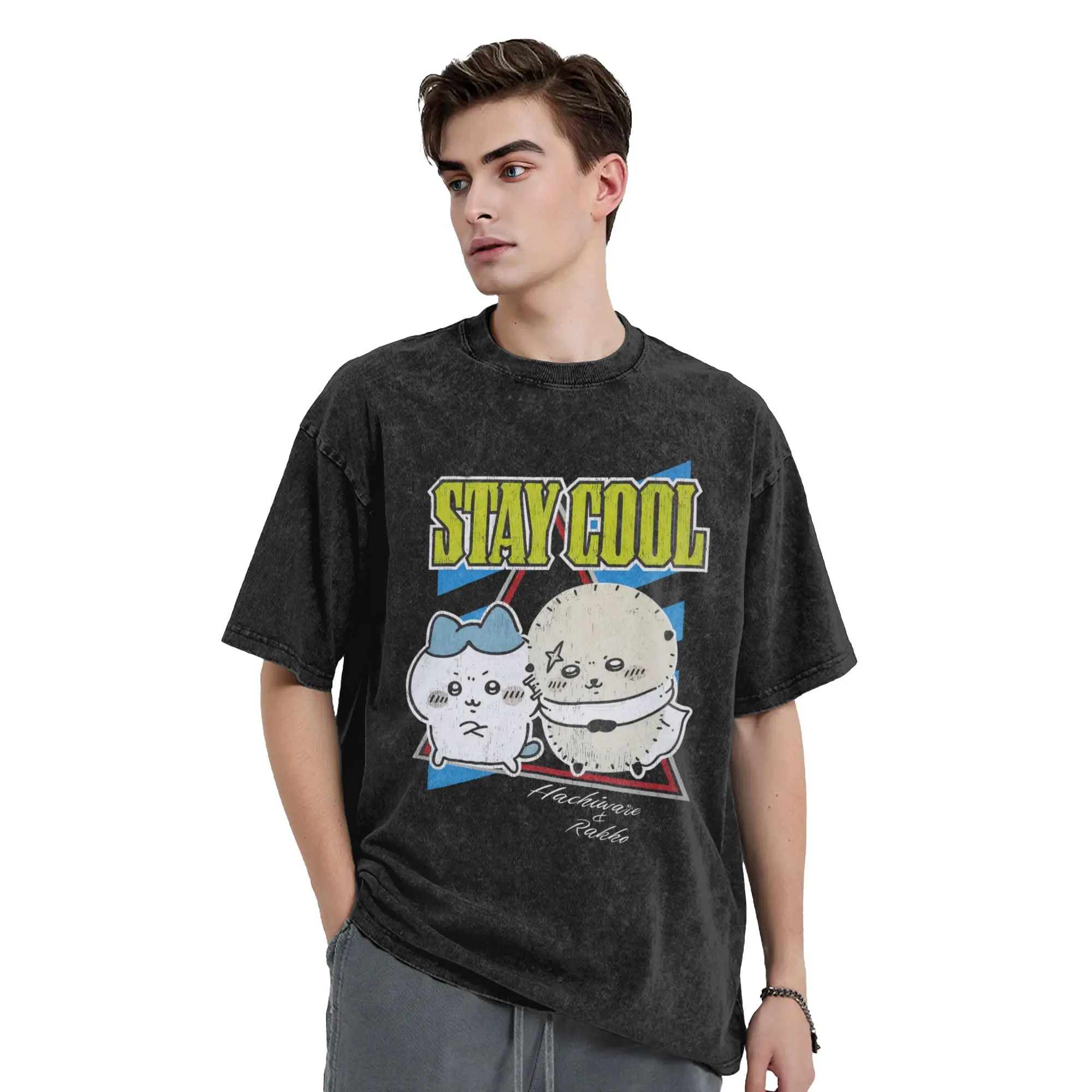 Chiikawa Usagi Hachiware T-Shirt  Trendy Cool T Shirts Short Sleeve Y2K Fun Tshirt Summer Casual Crew Neck Plus Size Tees