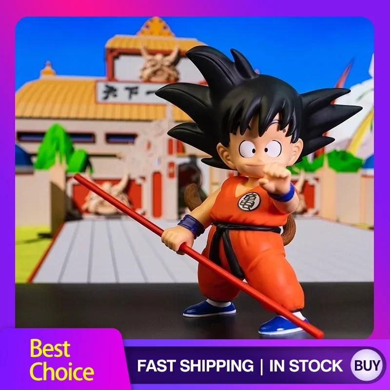 أنيمي لعبة دراغون بول سون جوكو الشكل سوبر سايان جوكو لعبة مجسمة بولي كلوريد الفينيل تحصيل عمل الشكل مع عصا طويلة الطفولة 15 5 سنتيمتر
