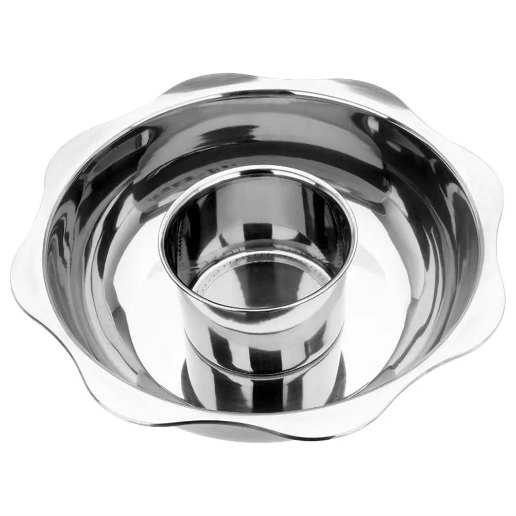 

Household Stainless Steel Divider Hot Pot Flat Two-Flavor Double Flavor Hotpot Pot Kitchen Pan Divider Pan Kitchenware