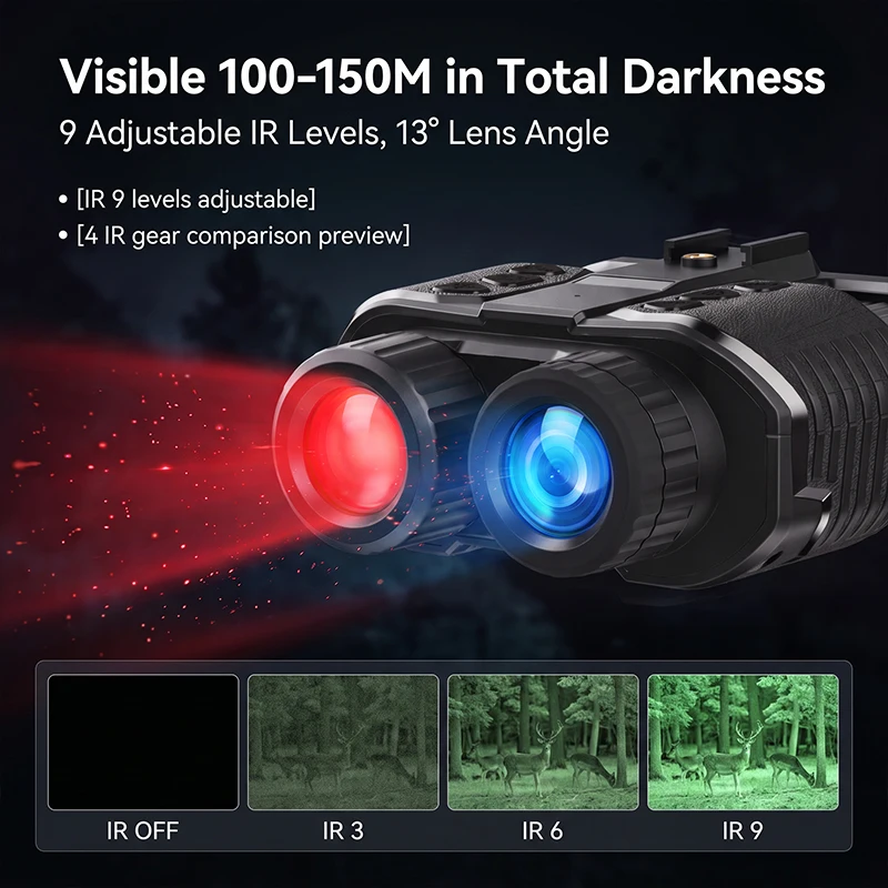 4K Night Vision Binoculars Diopter Eyepiece Dual 1.4