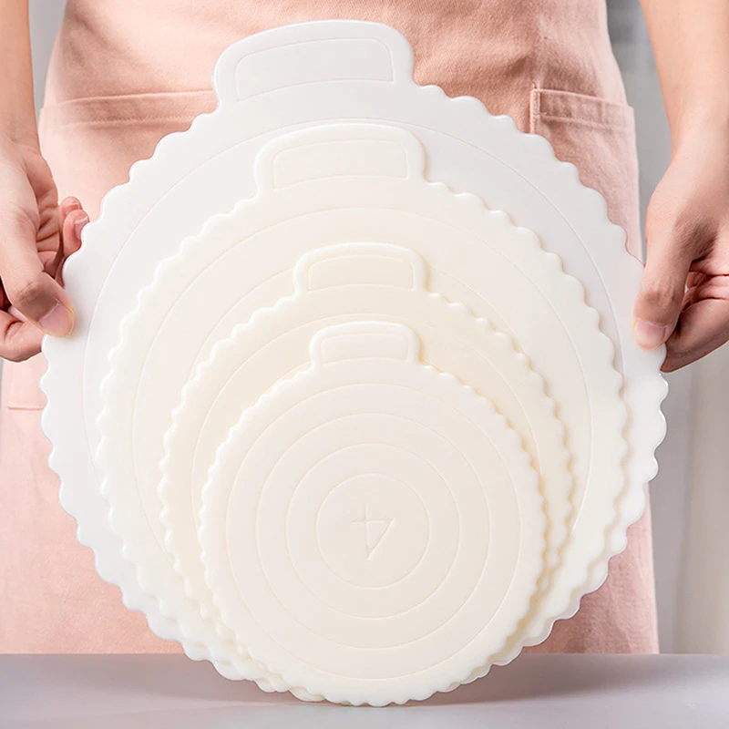 Soporte de Base de pastel reutilizable de 4/6/8/10/12 pulgadas, tablero redondo de plástico para pastel, accesorios para pasteles sin BPA, soporte de Base de cartón para panadería