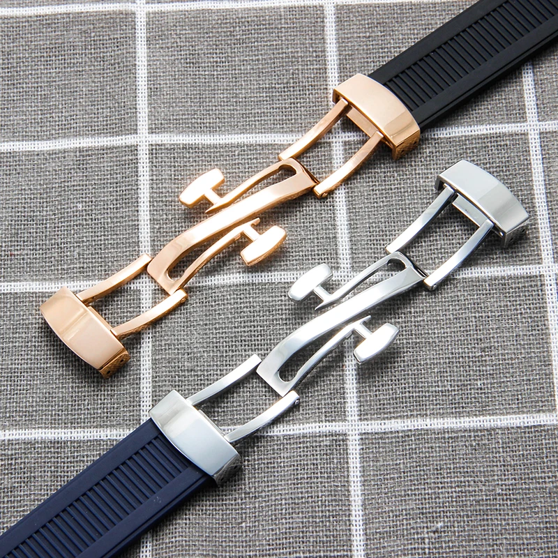 بني رمادي 25x13 مللي متر استبدال حزام السيليكون ل باتيك فيليب نوتيلوس للطي المشبك واجهة مقعرة هيبوالرجينيك للجنسين