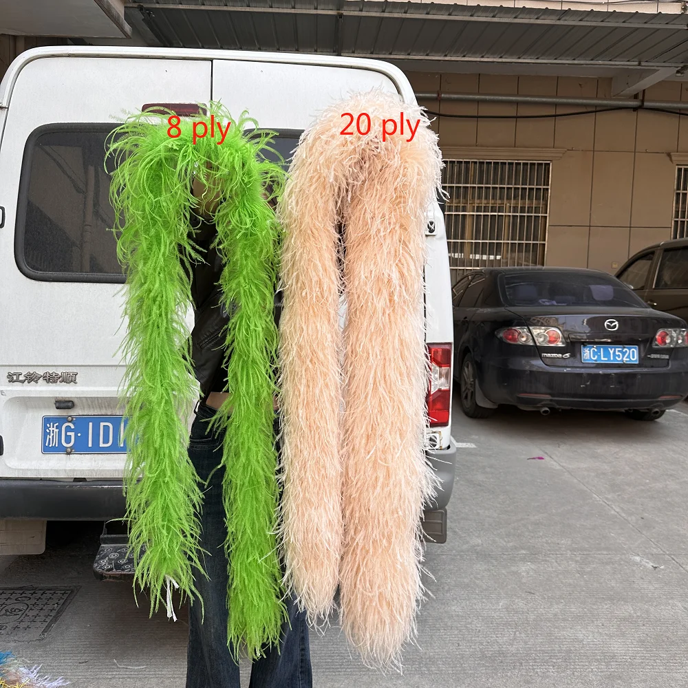 

6Ply 2Meters Ostrich feather boa Shawl Costume Clothing Sewing Accessory Natural Ostrich Feathers Shawl Scarf 2 Meters/pcs