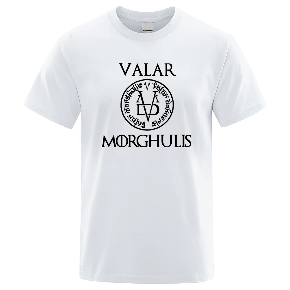 Casual Men's T-Shirt A Song of Ice and Fire T Shirt Valar Morghulis Print T-Shirts Summer Cotton Short Sleeve Breathable Clothes