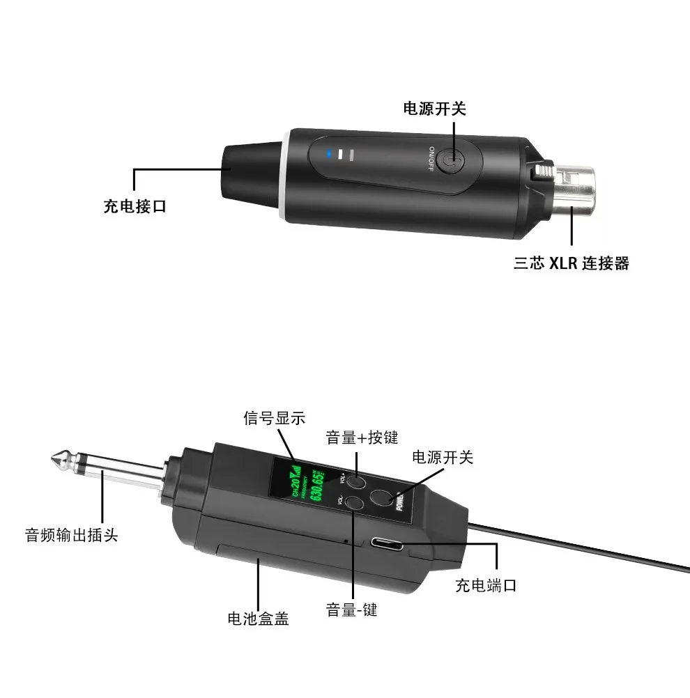 Zehn Artikel TLF Xtuga Professionelles Kondensatormikrofon mit Nierencharakteristik, tragbarer XLR-Sender, Empfänger, digital, kabelgebunden und W